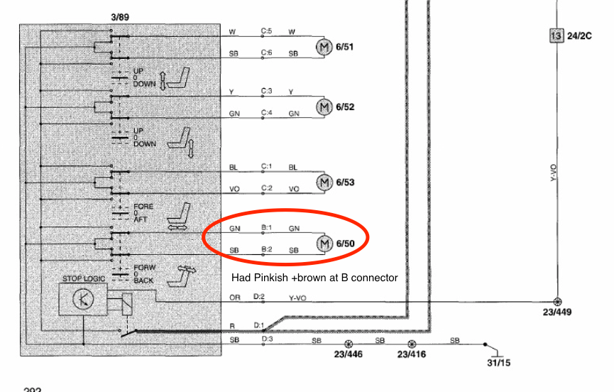 relay diagram for passenger chair (No Memory)
