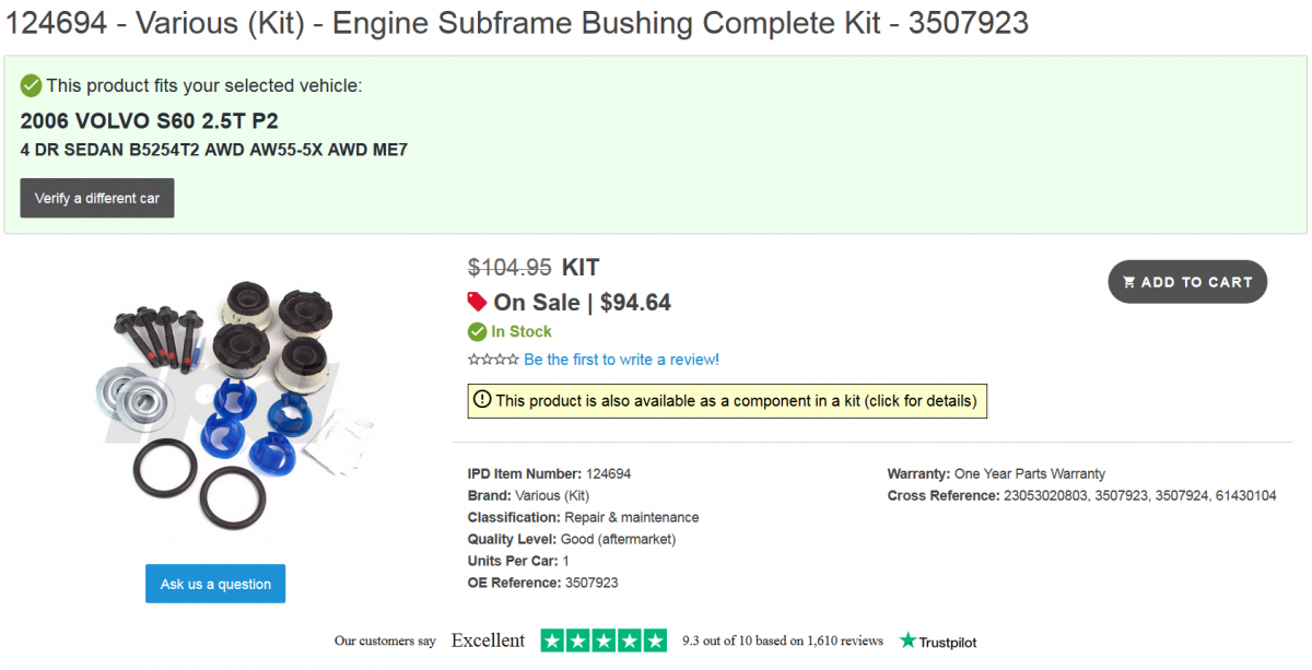 2006 S60 2.5T AWD Sub Bush Kit.png