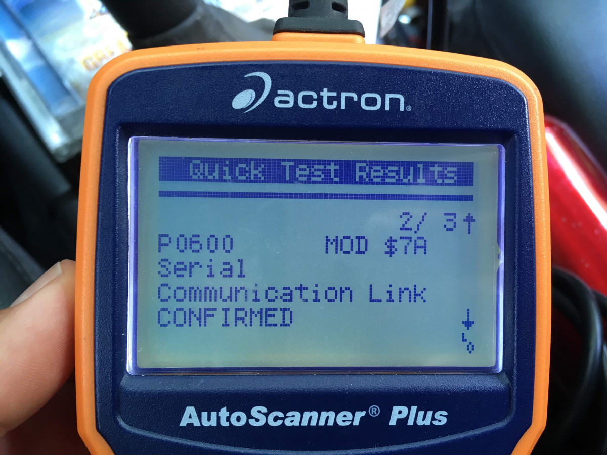 2000 V70 P0600 error code