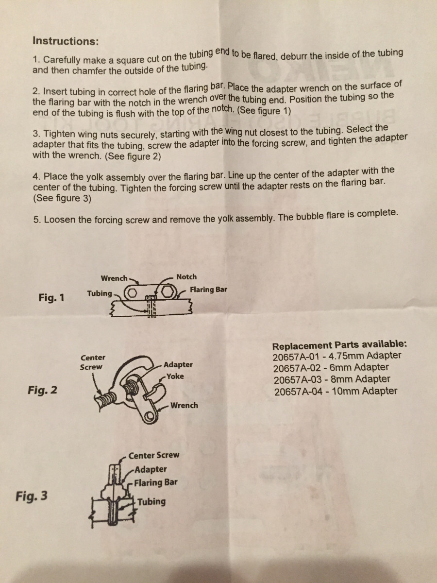 Flare Tool Instructions