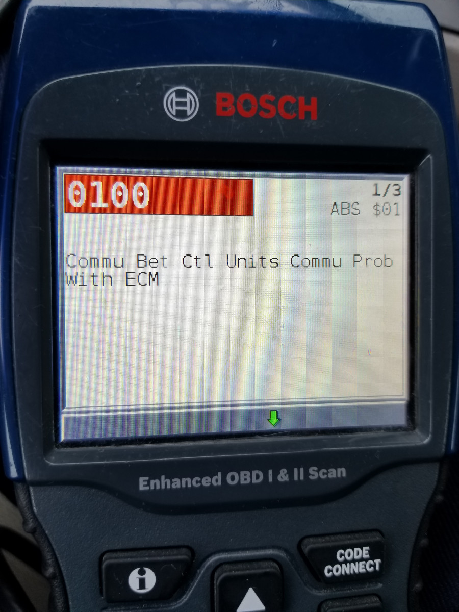 Error Code-I think this is the same as BCM 0100