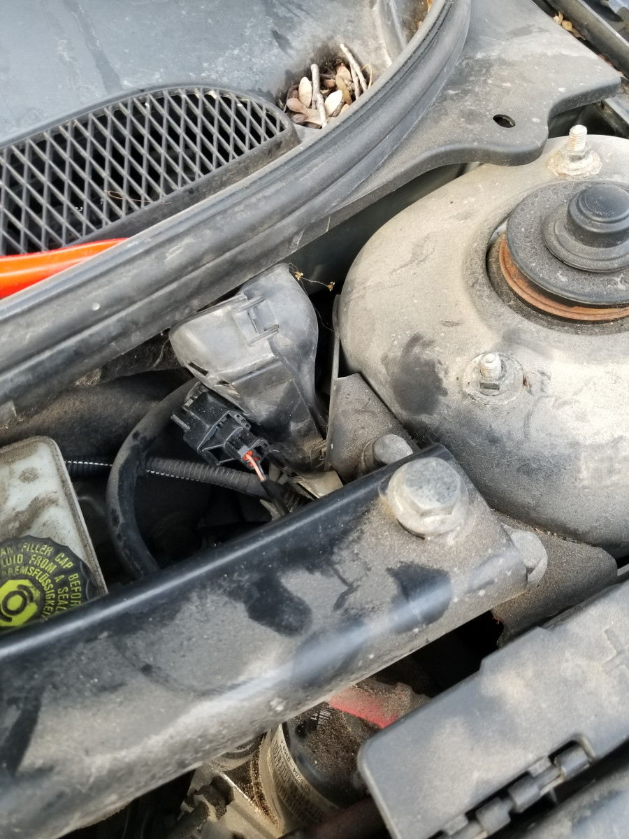 Under Hood Sensor Connection near strut tower