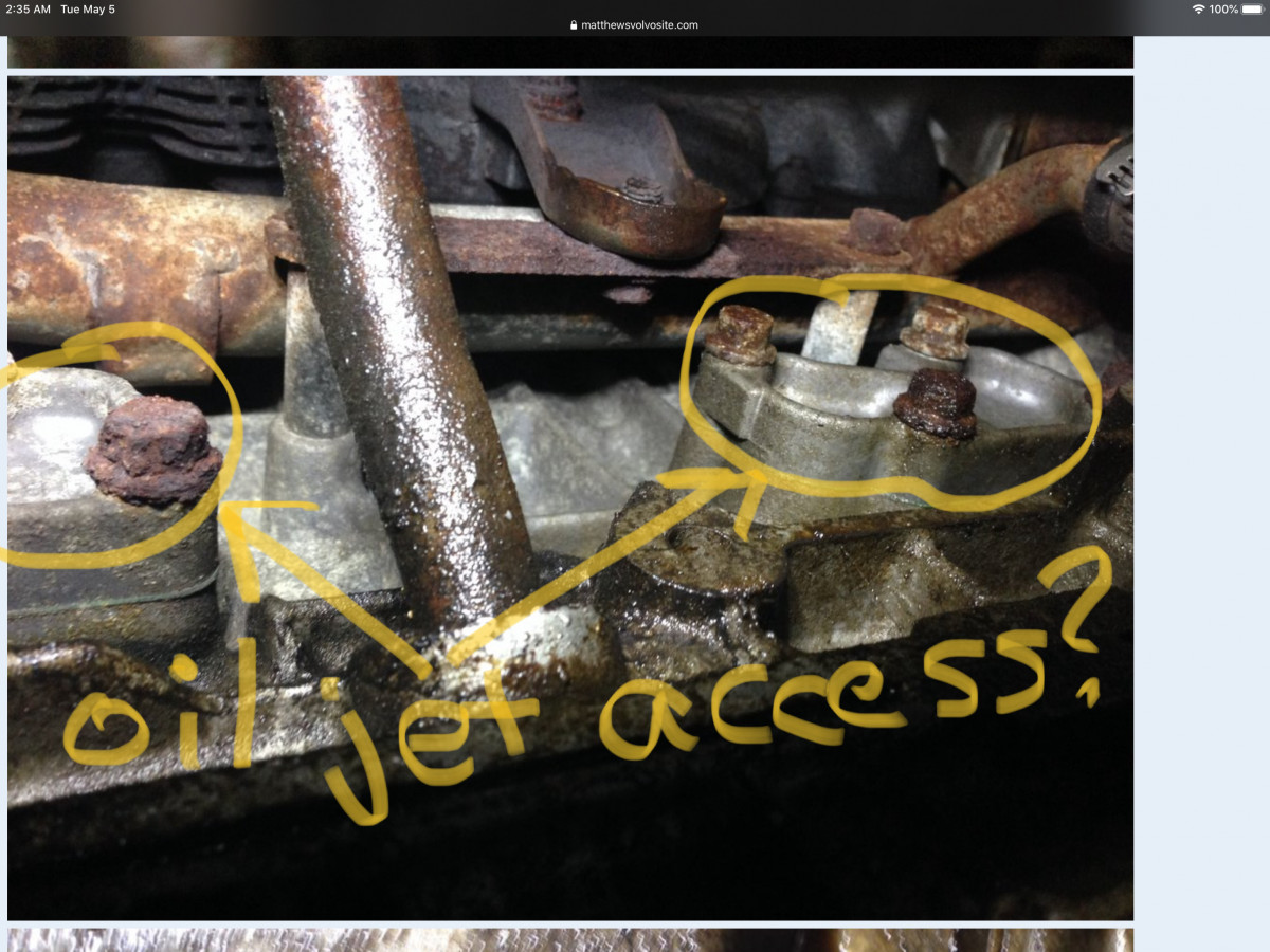 Access to piston oil jet ports?