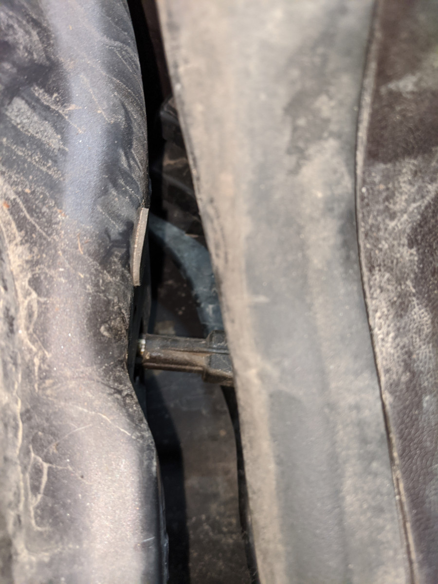 RH bumper sensor wire into bumper