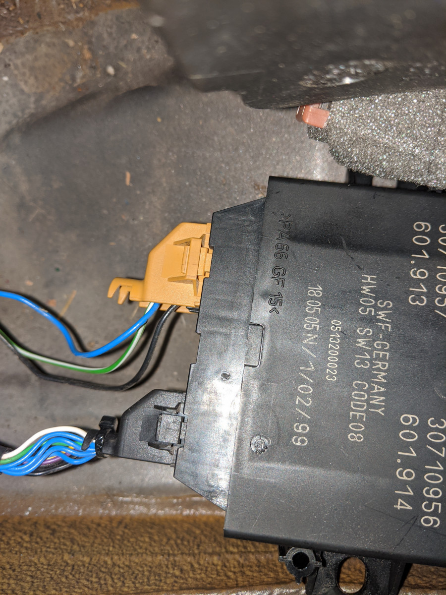 Main sensor box in LH rear fender well