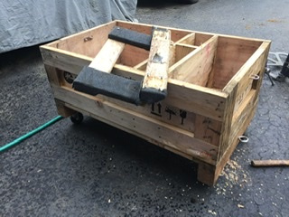 Made a tool box using a crate and captors from an expired Harbor freight dolly