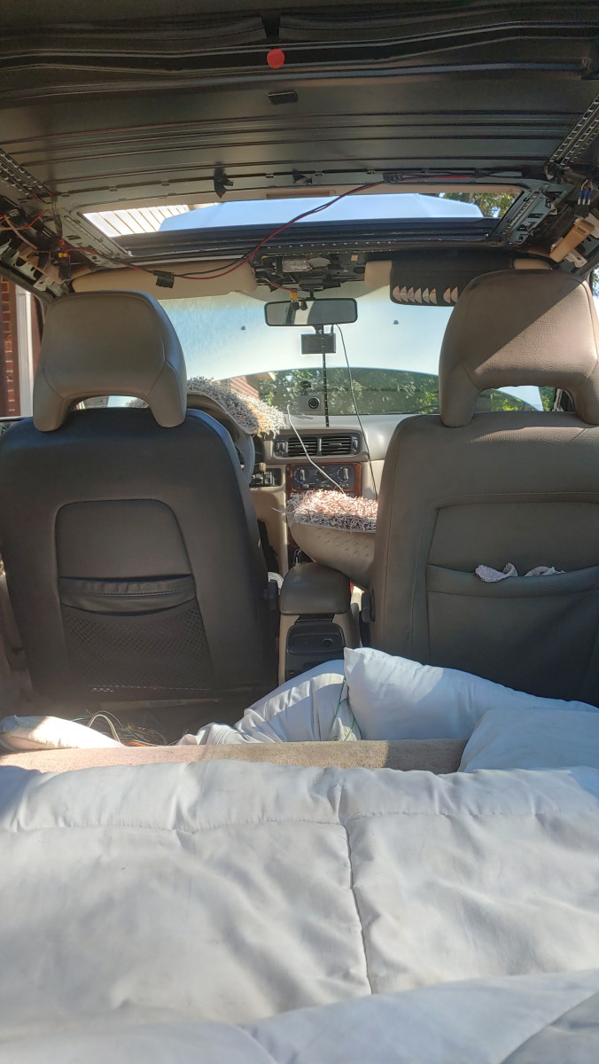 no backseats, easy to see the word mismatched driver seat