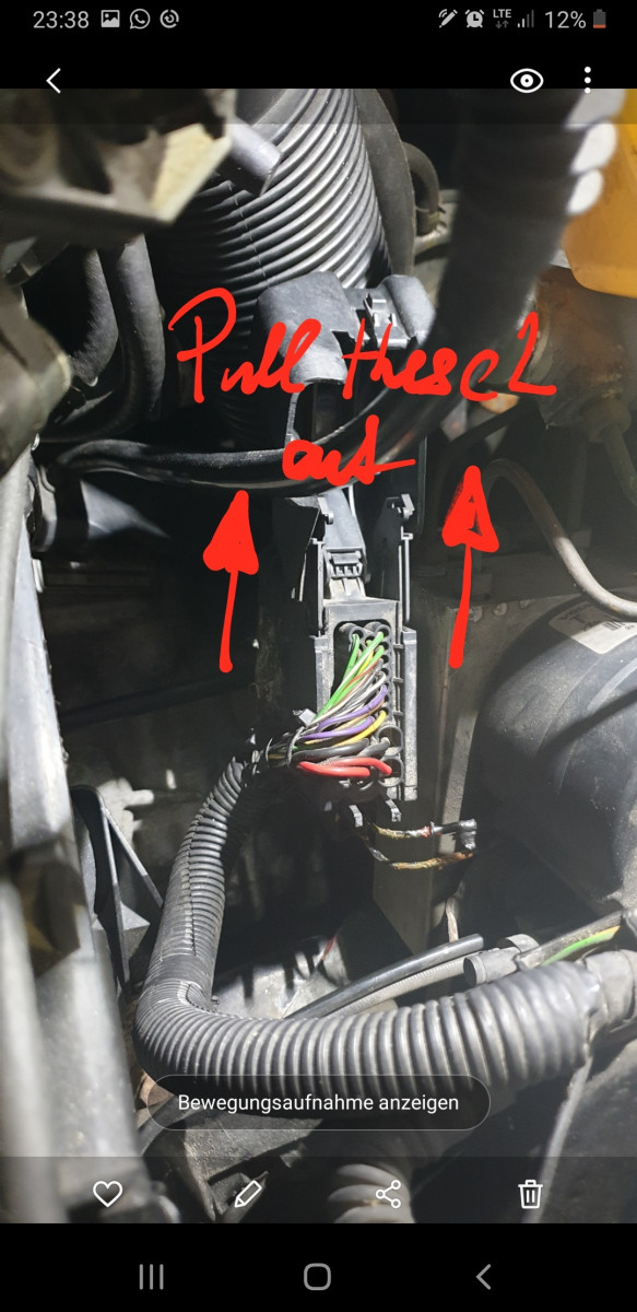 pins pulled out, releasing the connector