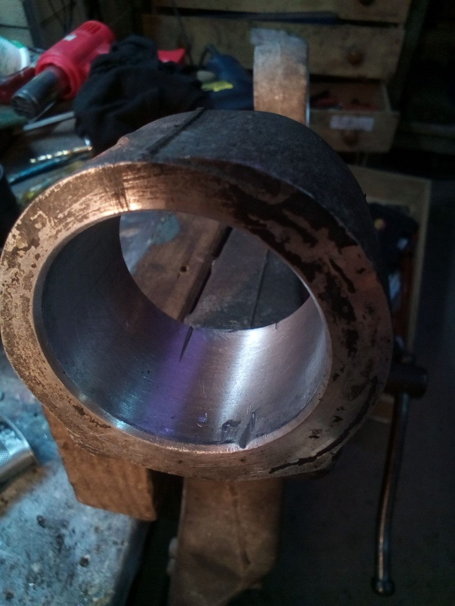 cut out old bushing