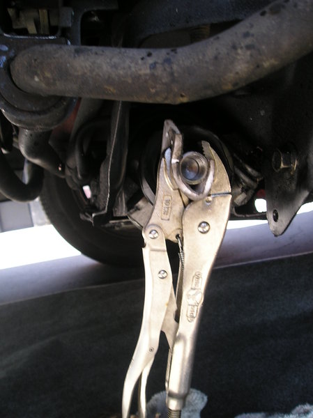 Counter holding the steering rack.  Notice padding