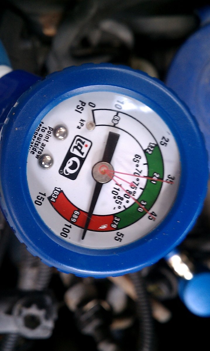 r134a Gauge - 90-100 PSI??