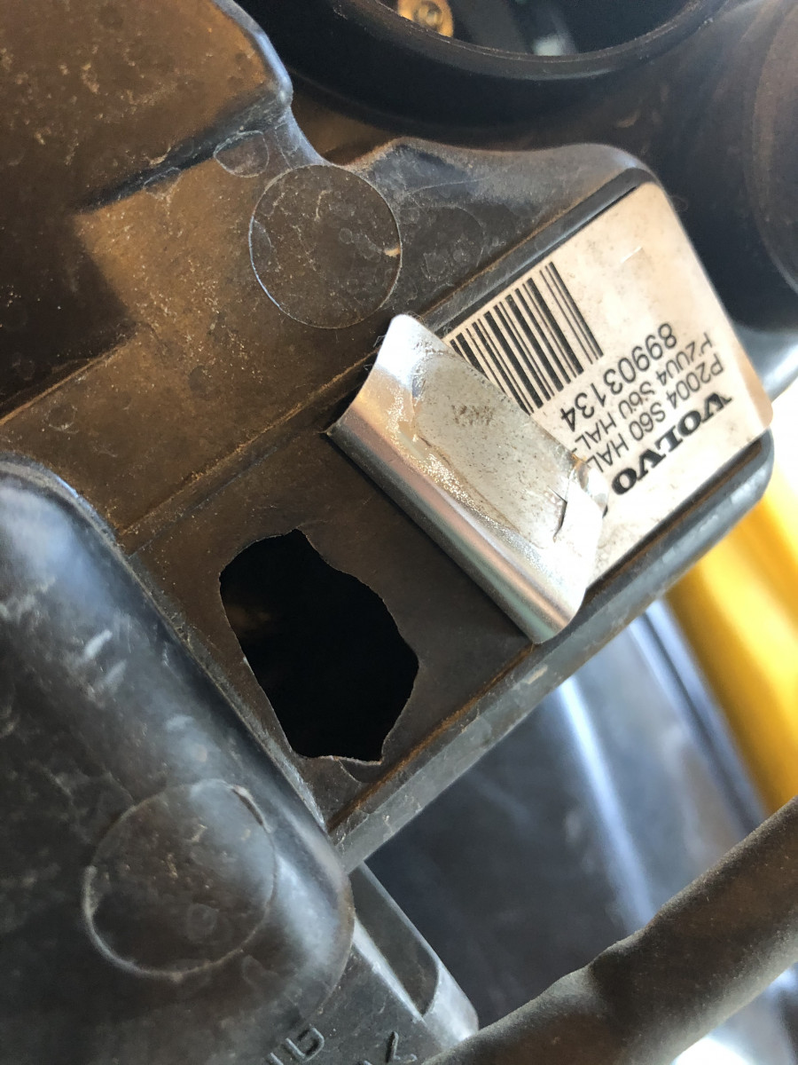 This is the hole created by the broken anchor for the ball joint