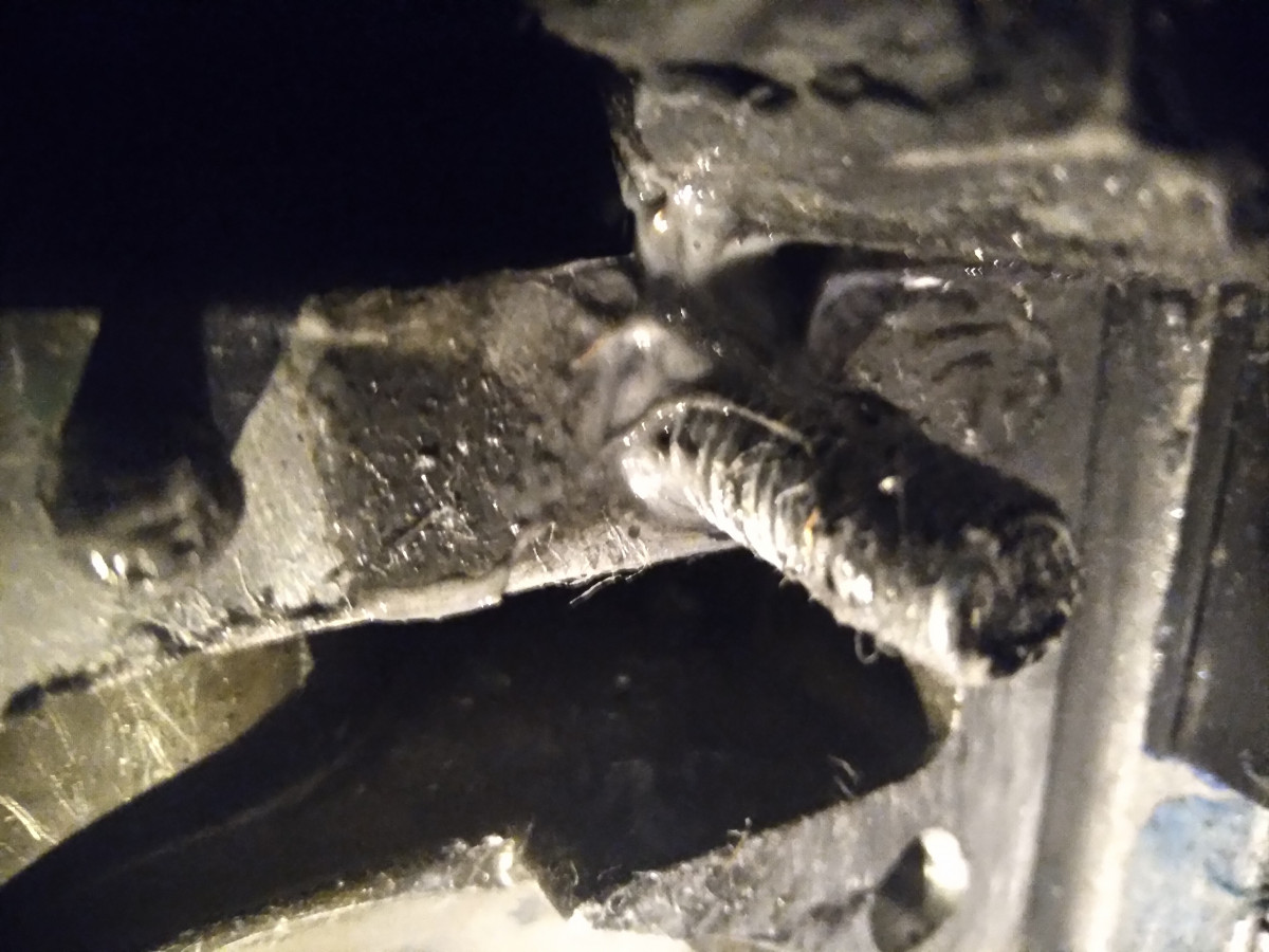 installed stud in hole filled with JB