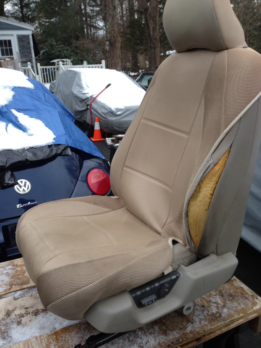 The nasty , covered up with Greek seat covers