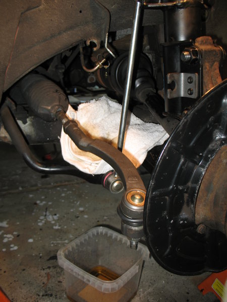 Rag &amp; Bucket to catch the dripping fluid