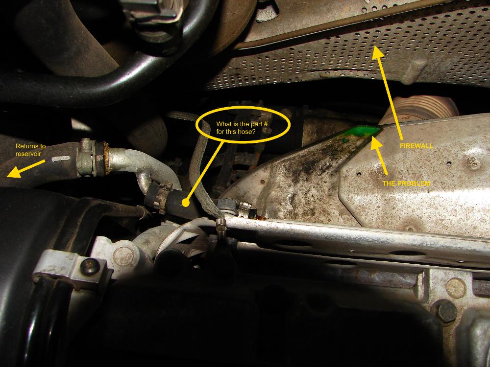 Hose contributing to the return to coolant reservoir.