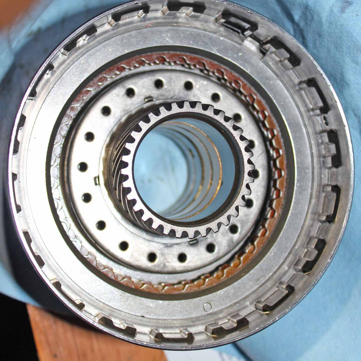 CC) 4-5 clutch drum ready to install note inside beveled edge of top steel plate.jpg