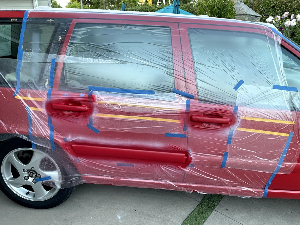 Some parts refinished on the car.