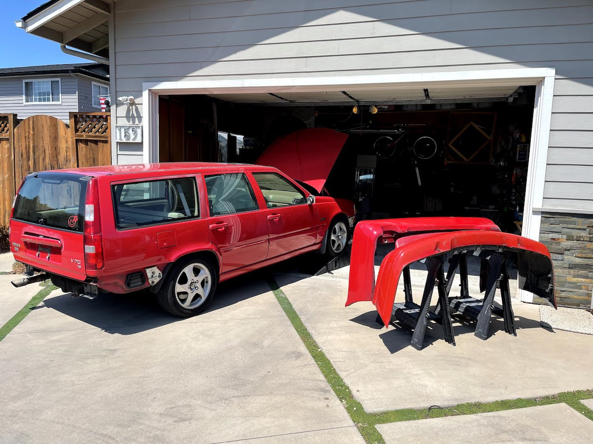 Taking off the damaged parts.