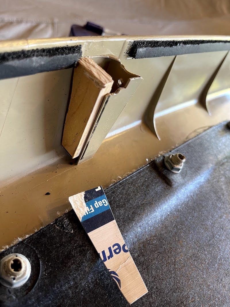 Test fitting the wood piece.