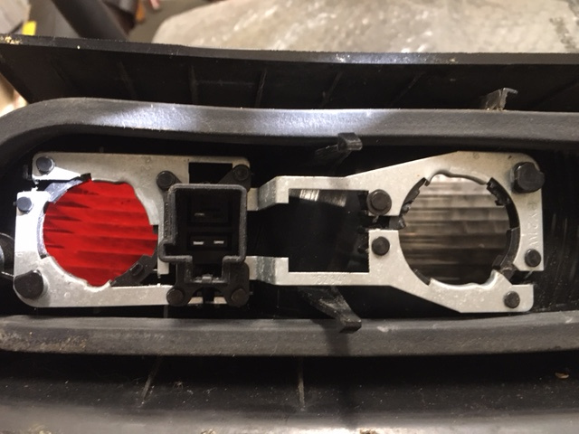 rear tail light lens, backside