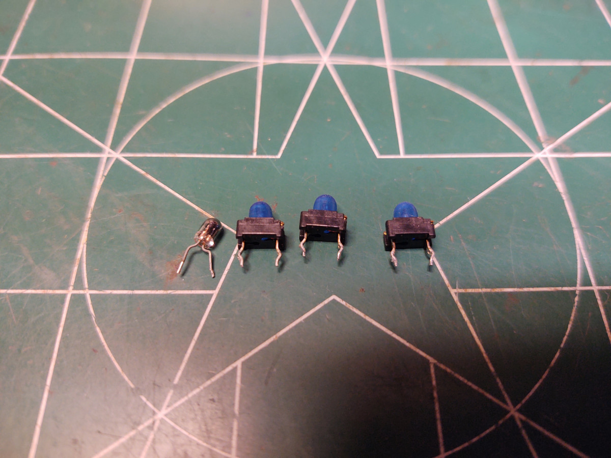 burnt out bulbs and orange LED