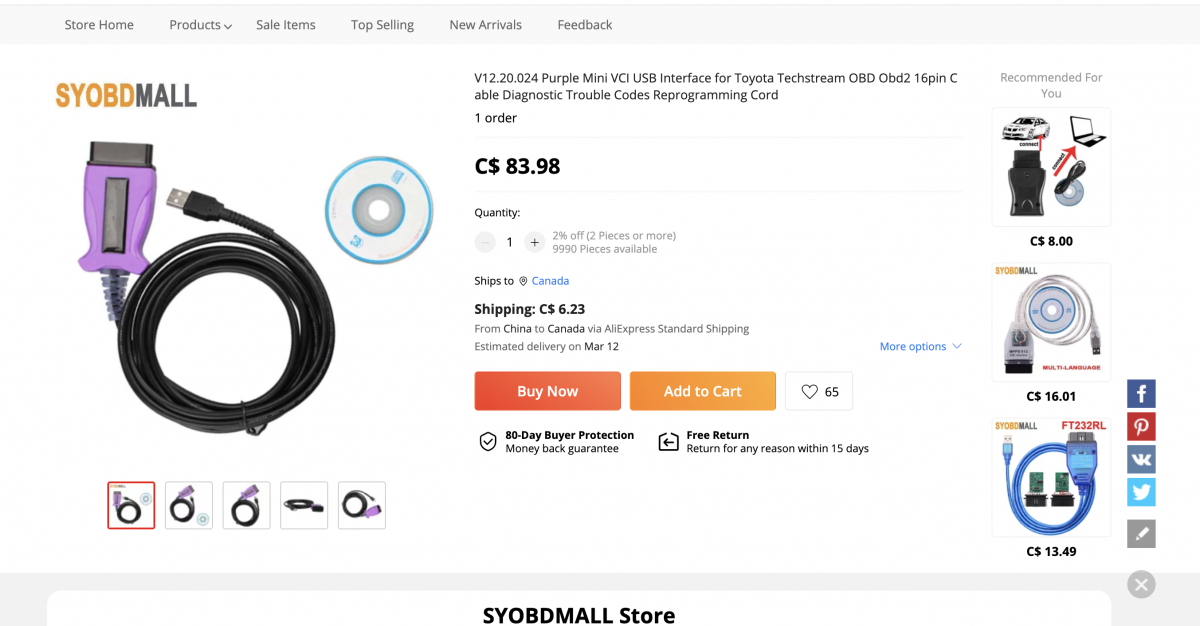 mini VCI in a mongoose clone casing
