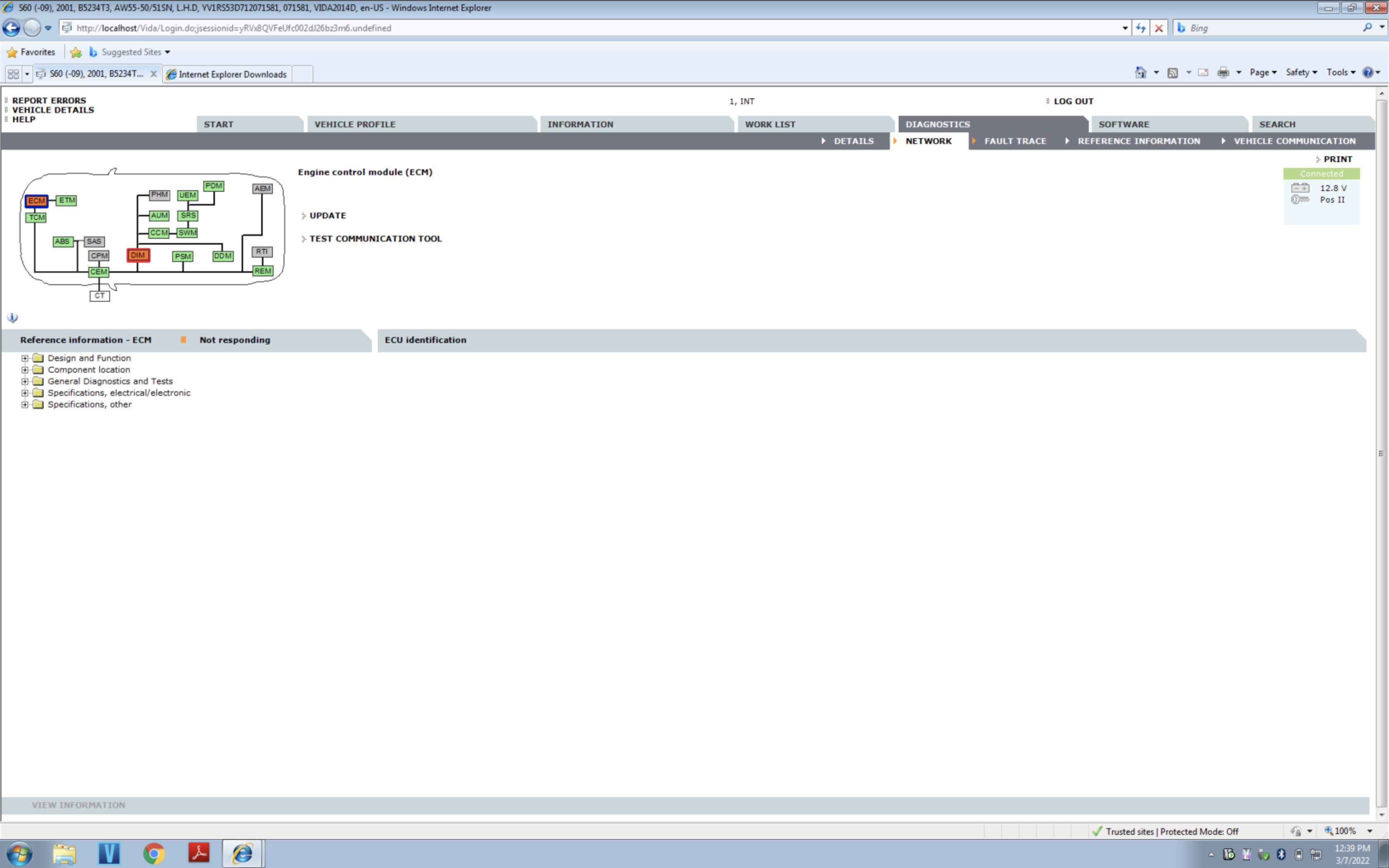 IE/Vida Network ECM not responding