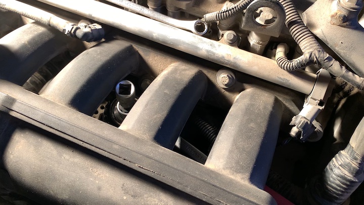 Tool and wrench in place for removal