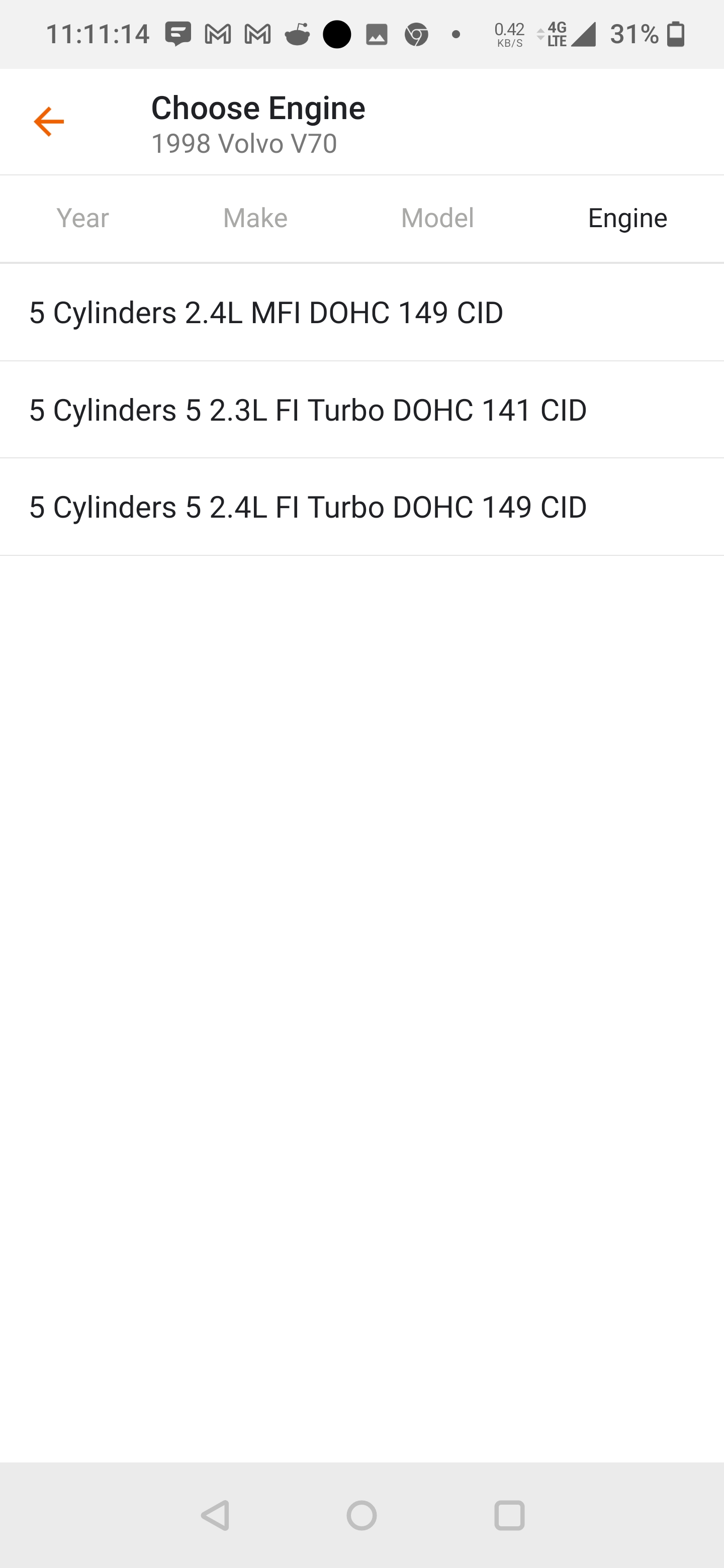 Auto zone engine selection