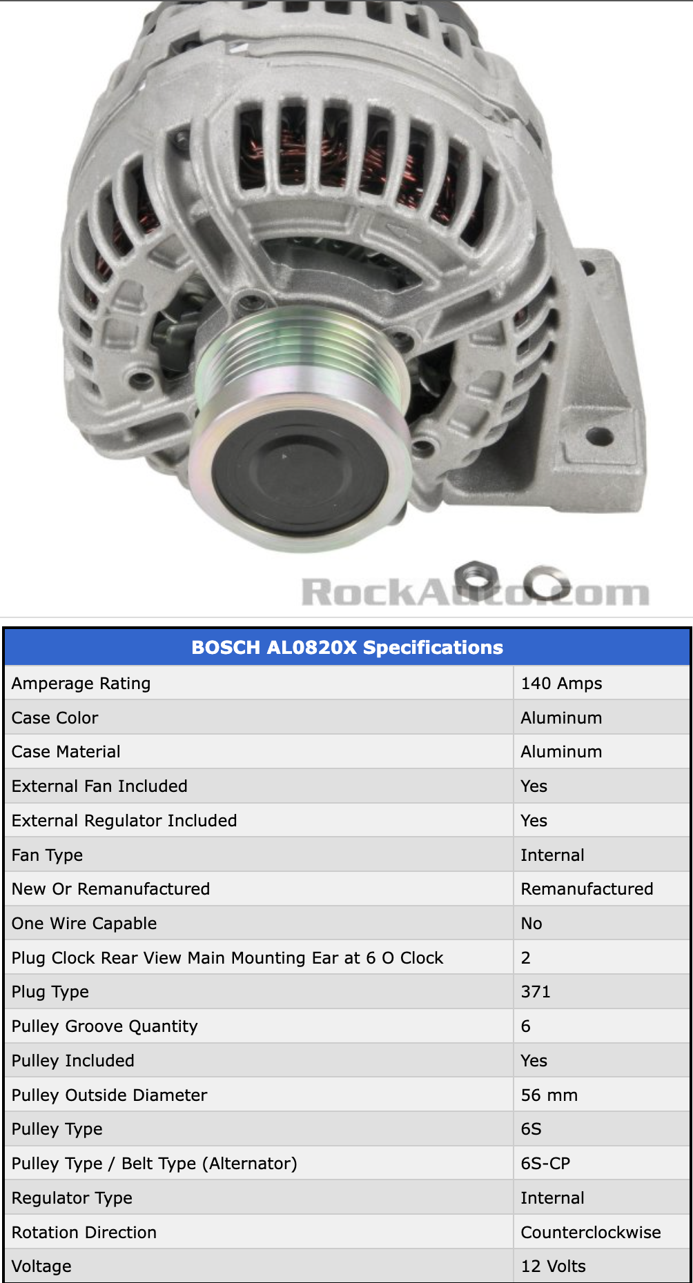 AL0820X specs (04 and under, self regulating)