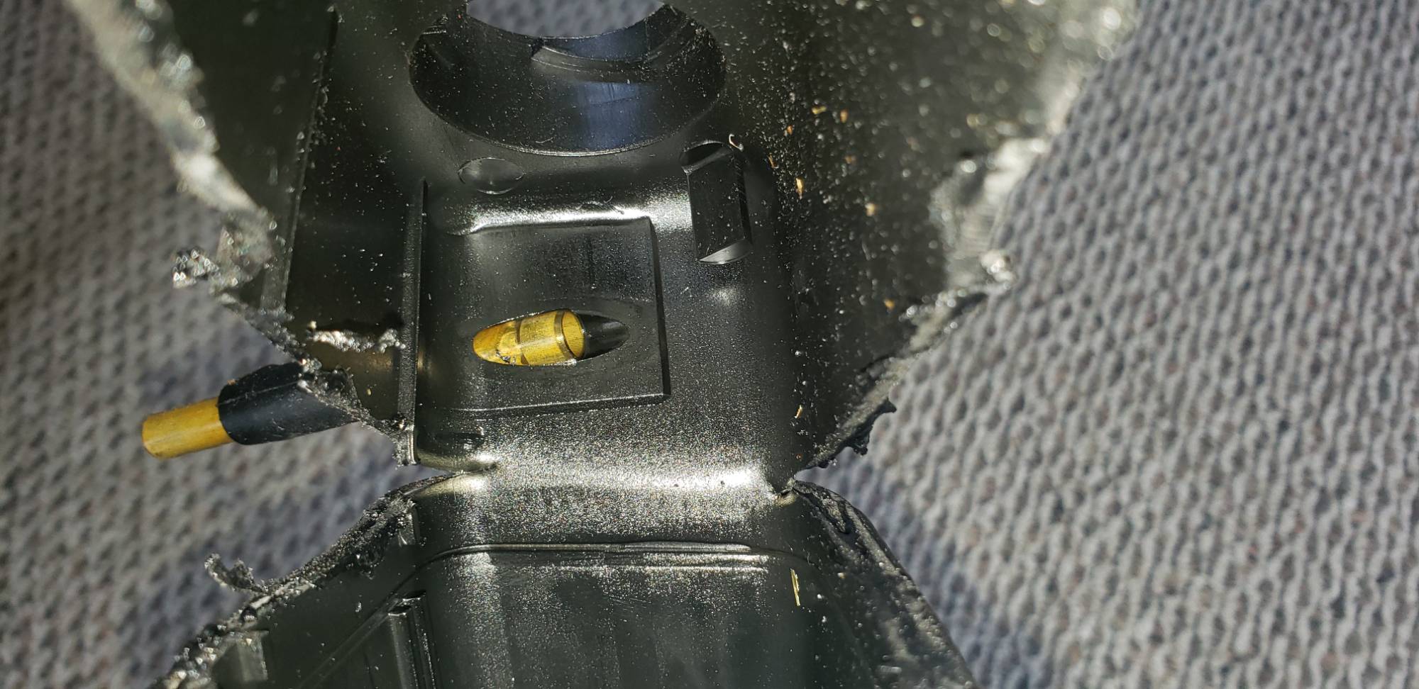 I think shrinking return hose allows brass pipe to work its way out of position.  Internal return tube then falls off.