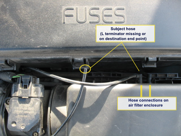 better detail of unterminated hose