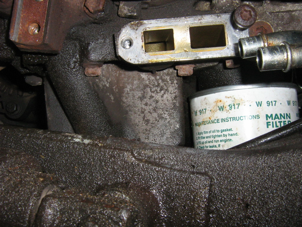 Mounting point on engine for thermostat. I had the engine mount off at the same time.