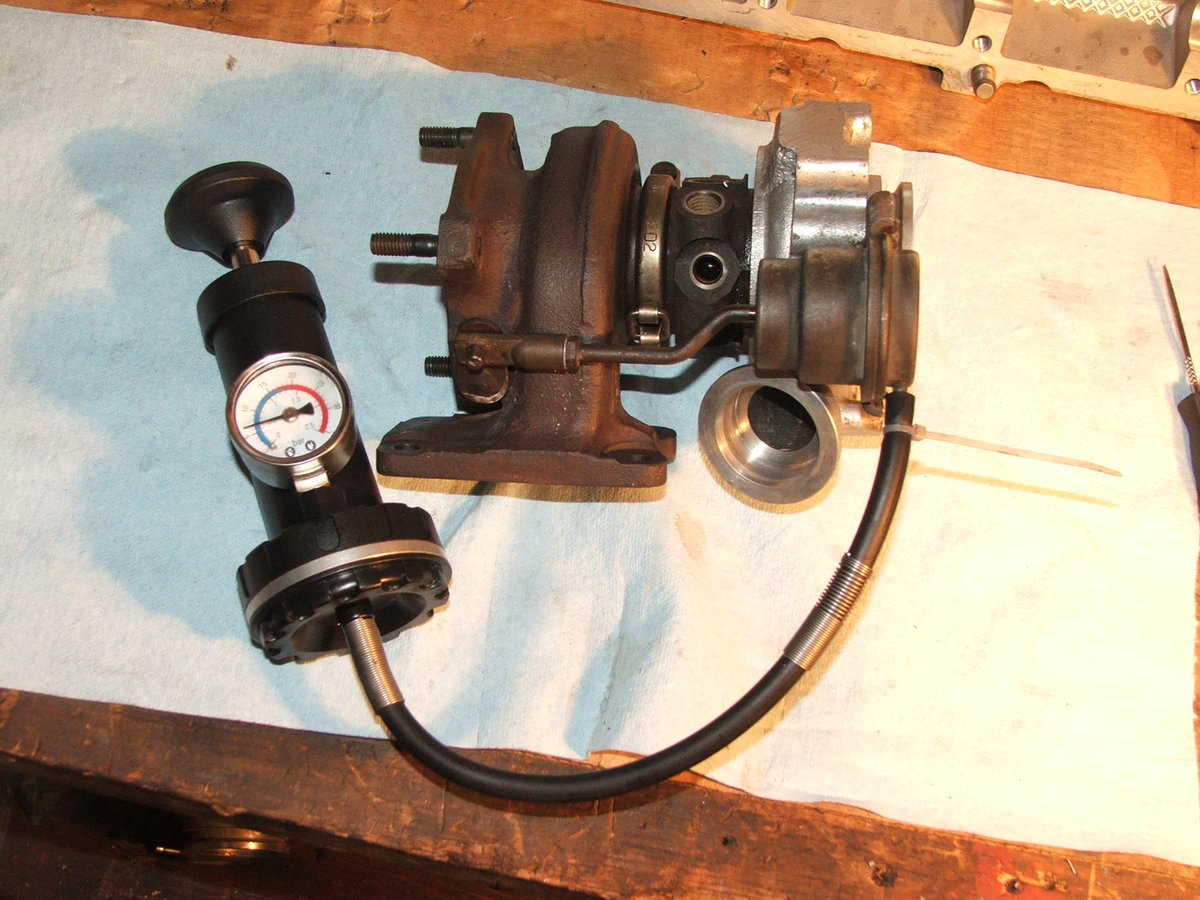 Setting the wastegate actuator pressure. I used a cooling system pressure tester pump