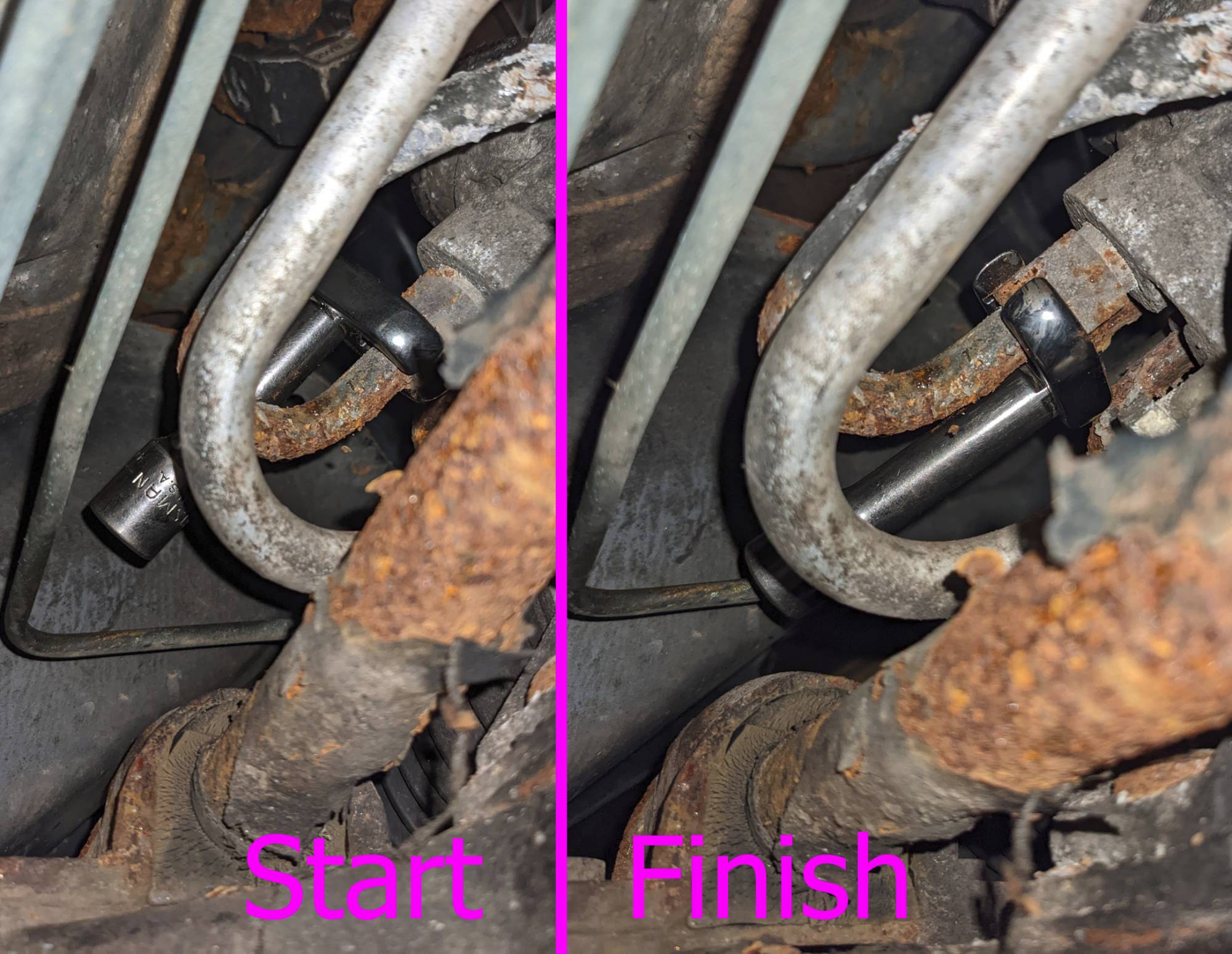 Crows foot to remove power steering high pressure input line.