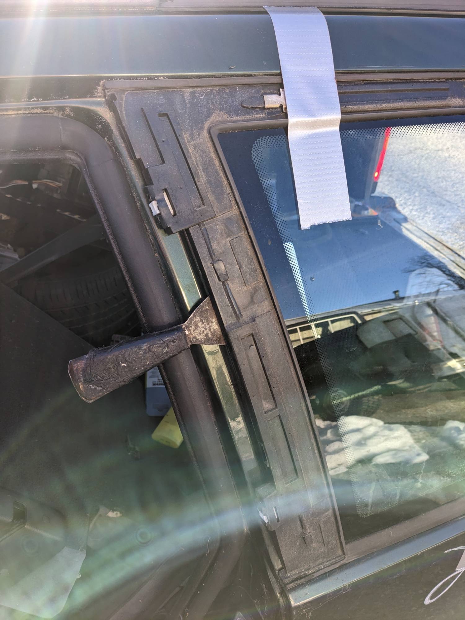 Spackle knife on the front.