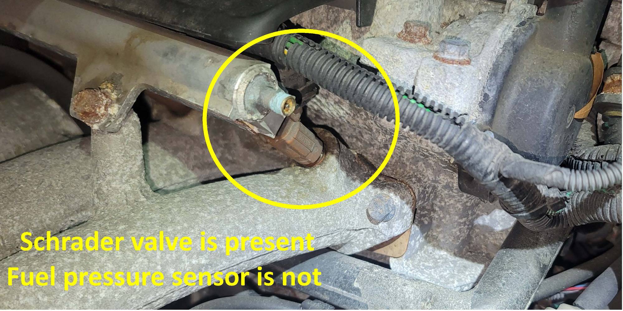 Fuel pressure sensor is not present.