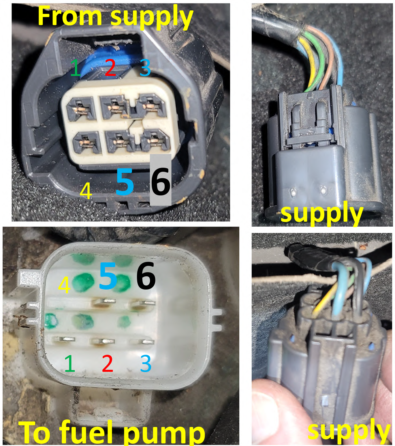 wiring at the fuel pump