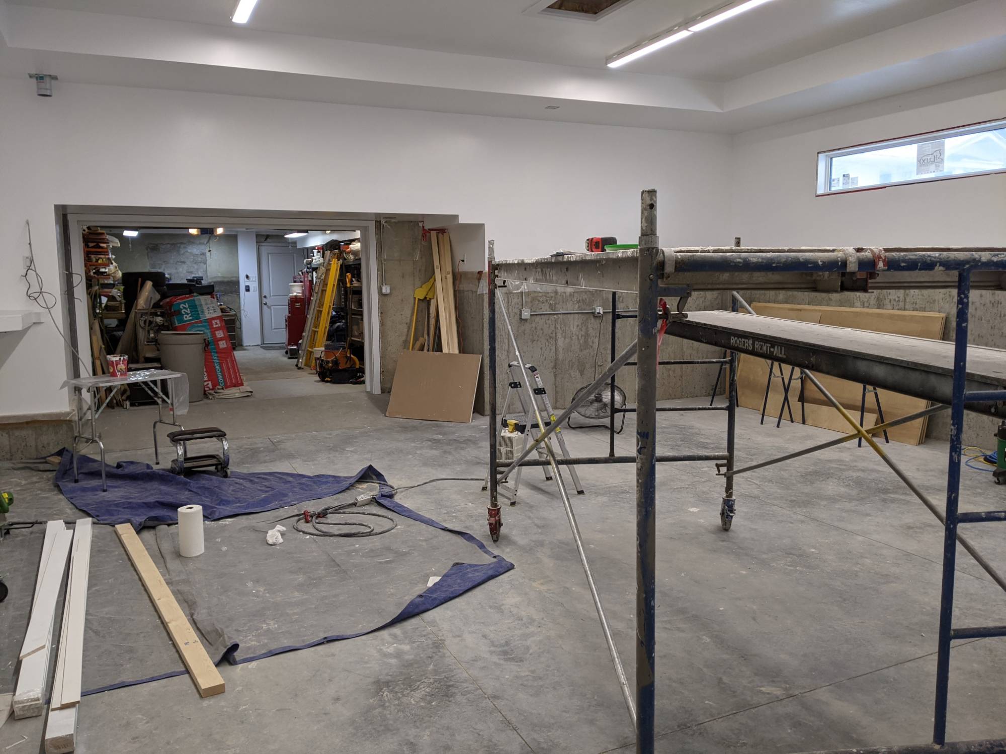 New garage connected to old garage and house