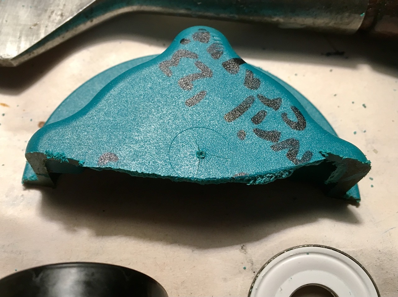 Cap after cutting the ends and breaking the green lid apart