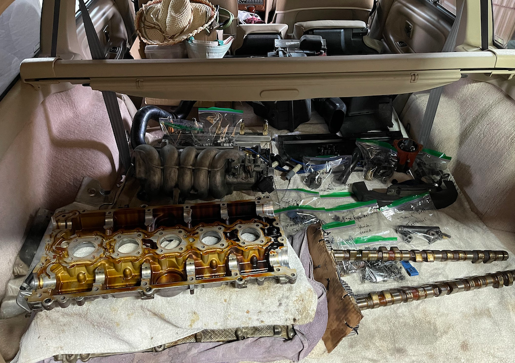 Trunk full of parts.