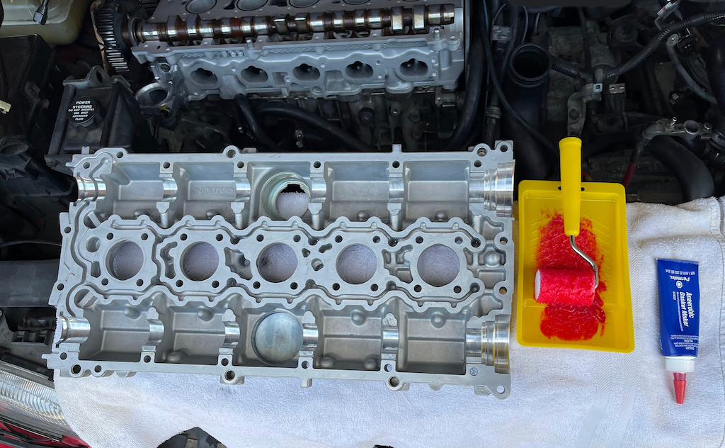 Roller for sealant made it easy.