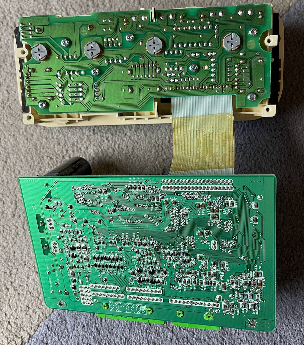 Back side with solder joints