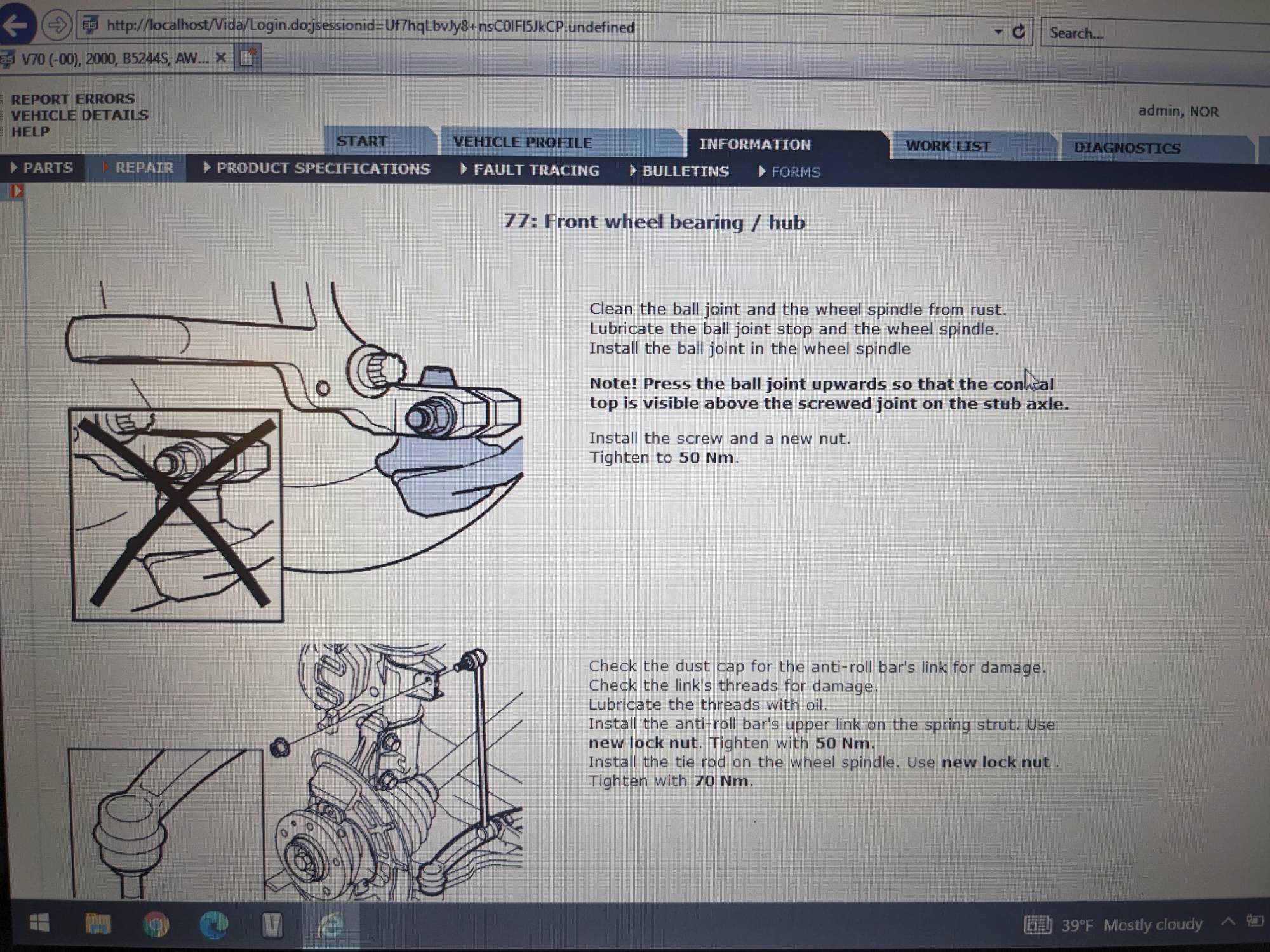 Seat ball joint into control arm