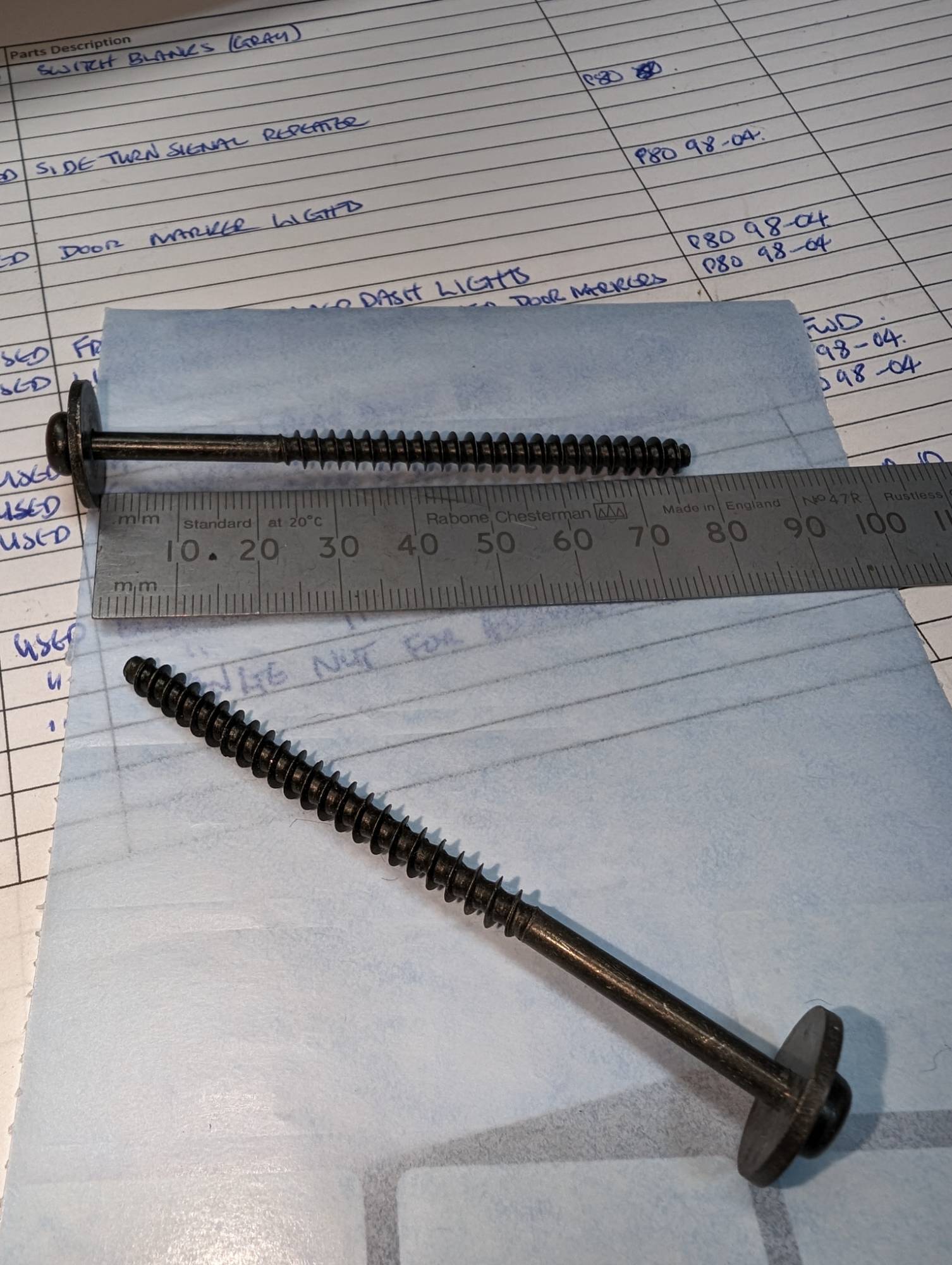 Long Torx screw and washer