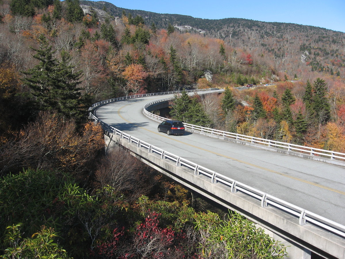 The Blue Ridge Parkway viaduct in North Carolina