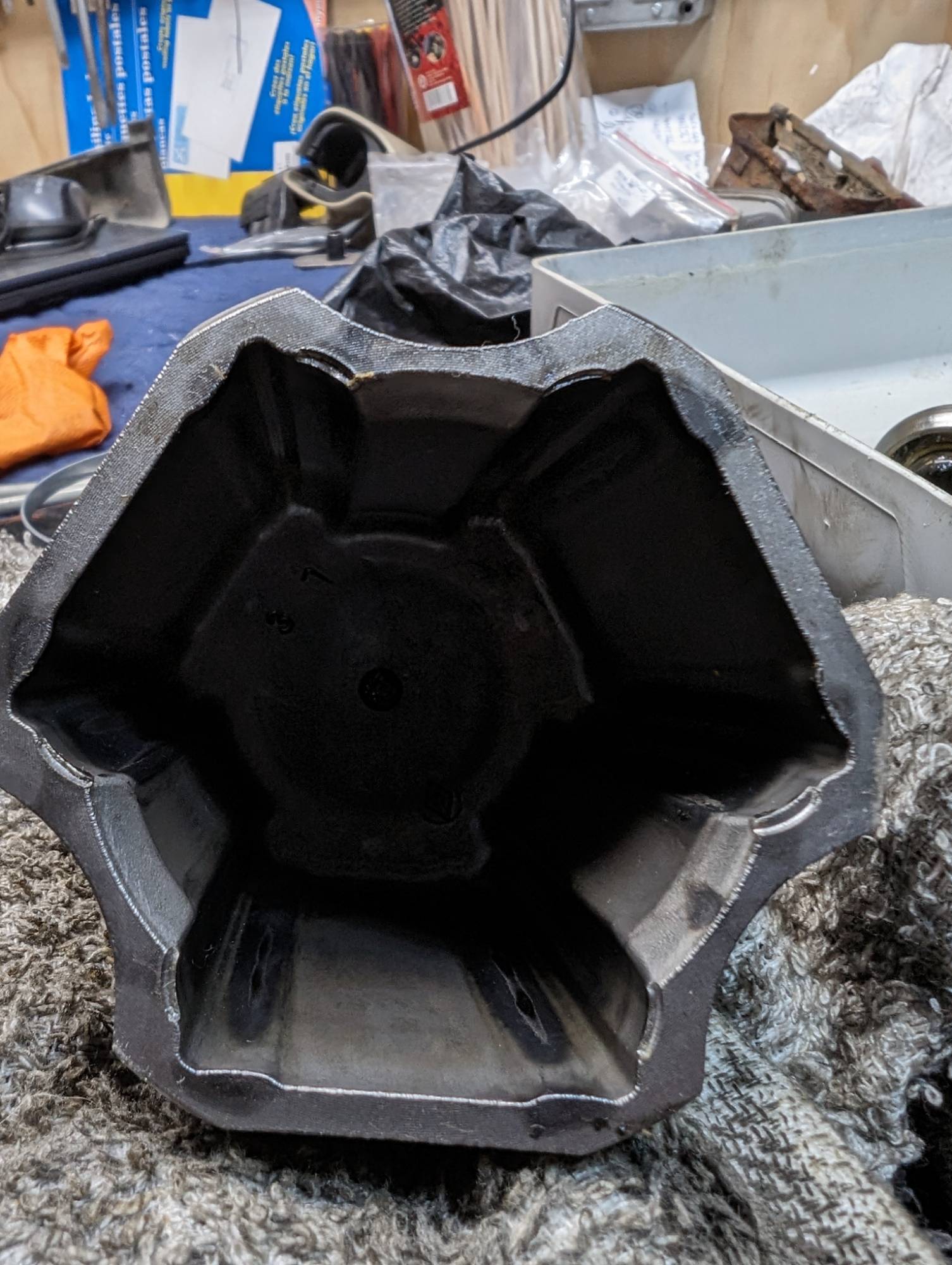 Peened end of the inner cap