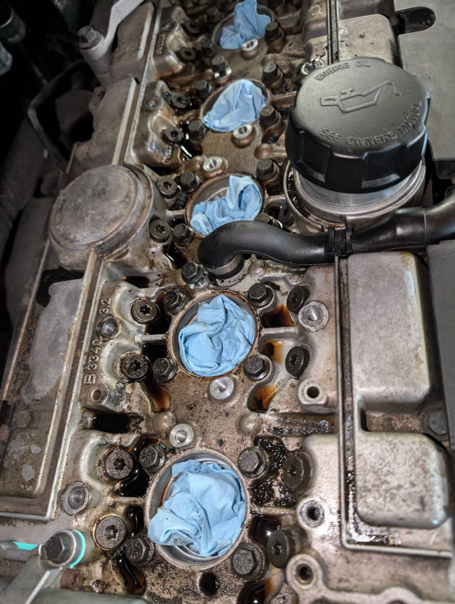 Before picture of top of engine