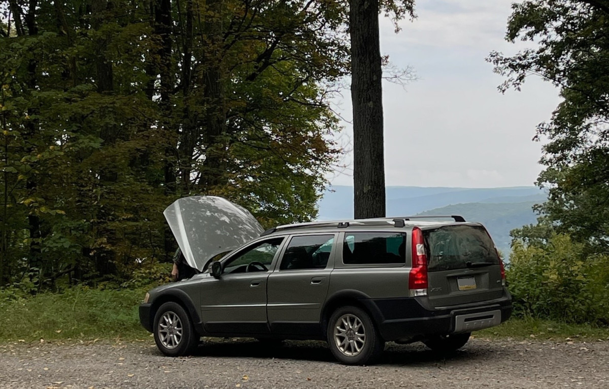 Health check for "Moxie" after some hard driving in the Allegheny National Forest this past summer.